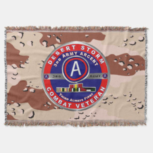 3rd Army ARCENT Desert Storm Veteran Throw Blanket