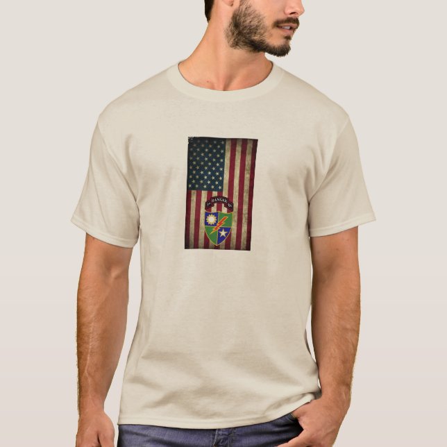 3rd Battalion - 75th Ranger American Flag T-Shirt (Front)
