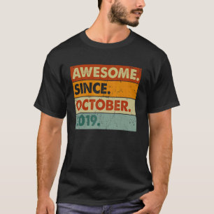 3rd Birthday 3 Years Old Awesome Since October 20 T-Shirt