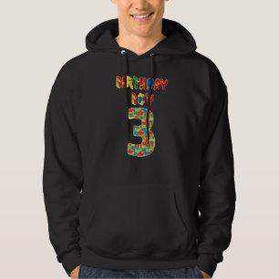 3rd Birthday  3 Years Old Block Building Boys Kids Hoodie