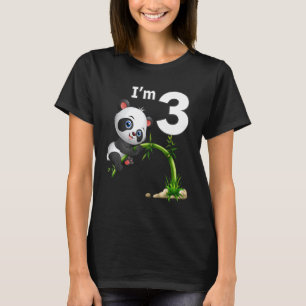 3rd Birthday 3 Years Old Party Animal Panda 2 T-Shirt