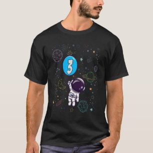 3rd Birthday  Astronaut 3 Years Old Birthday Boy T-Shirt