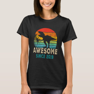 3rd Birthday Awesome 2019 Dinosaur 3 Years Old Boy T-Shirt