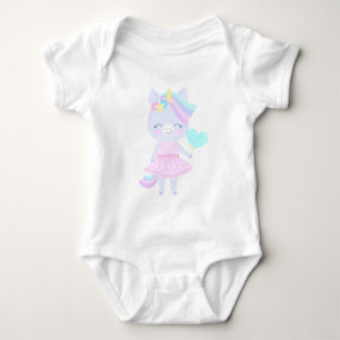 3rd birthday Baby Bodysuit with a funny unicorn.