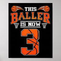 3rd Birthday Basketball This Baller Is Now 3 Baske