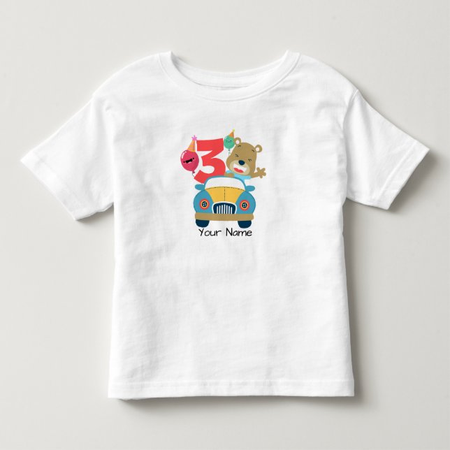 3rd Birthday Bear Toddler T-Shirt (Front)
