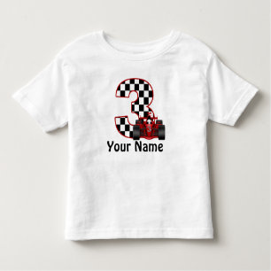 3rd Birthday Boy Personalised Race Car Shirt