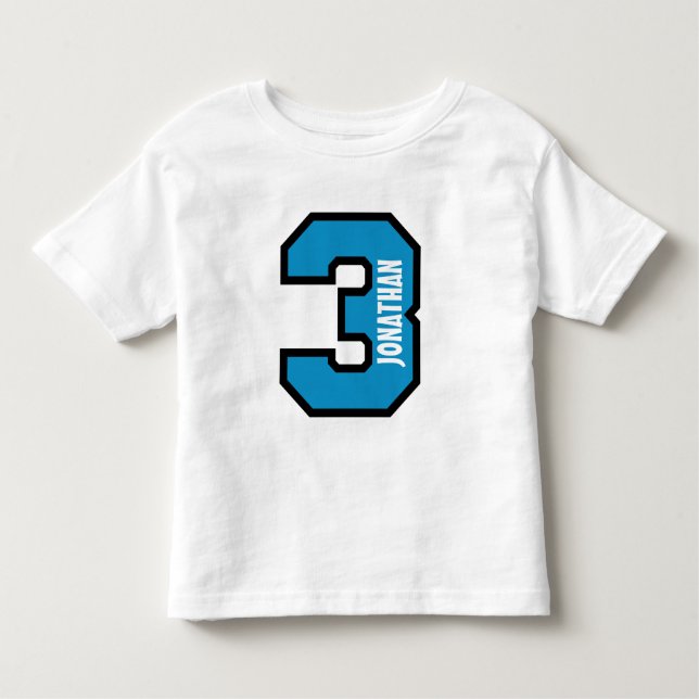 3rd Birthday Boy Sports Number Three Years A01 Toddler T-Shirt (Front)