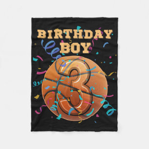 3rd Birthday Boy Three 3 Years Old Sketll Players Fleece Blanket
