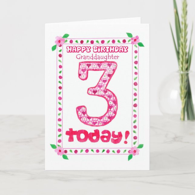 3rd Birthday Card for a Granddaughter (Front)