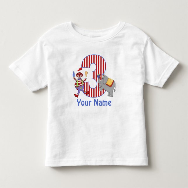 3rd Birthday Circus Personalised T-shirt (Front)