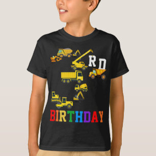 3rd Birthday Construction Trucks 3 Year Old Boys T-Shirt