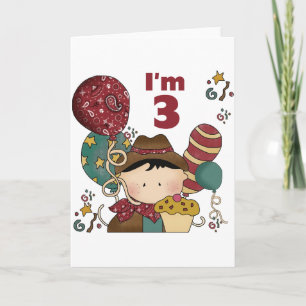 3rd Birthday Cowboy T-shirts and Gifts Card