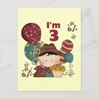 3rd Birthday Cowboy T-shirts and Gifts Postcard
