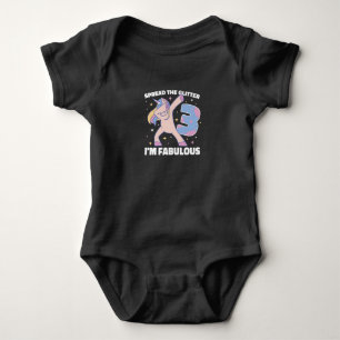 3Rd Birthday Dabbing Unicorn Baby Bodysuit