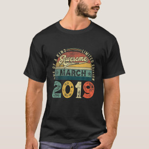 3Rd Birthday Decoration March 2019 Men Women 3 Yrs T-Shirt