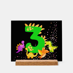 3rd Birthday. Dinosaur Design. My third birthday. Acrylic Sign