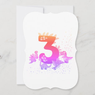 3rd Birthday. Dinosaur Design. My third birthday.  Card