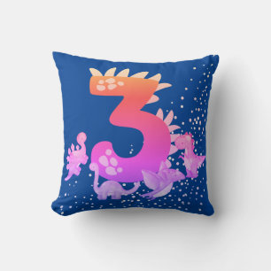 3rd Birthday. Dinosaur Design. My third birthday.  Cushion