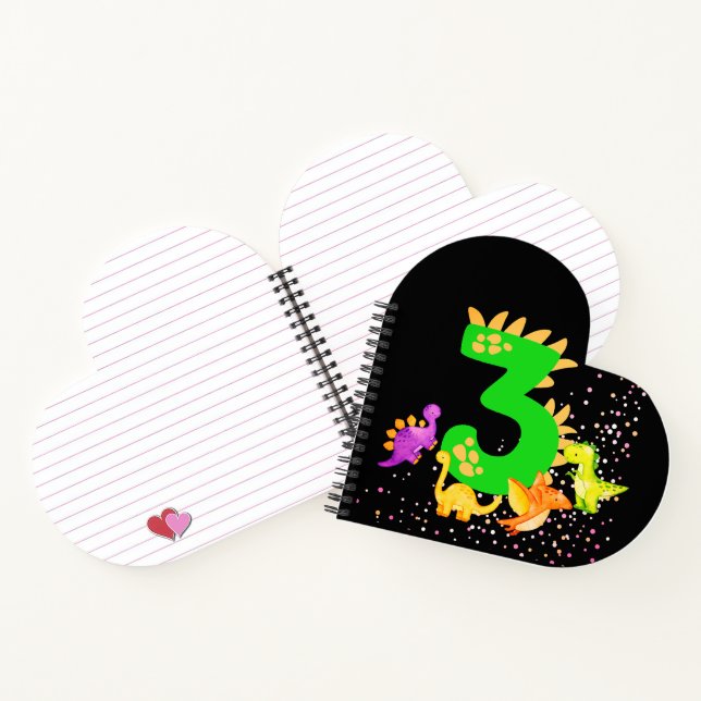 3rd Birthday. Dinosaur Design. My third birthday.  Notebook (Inside)