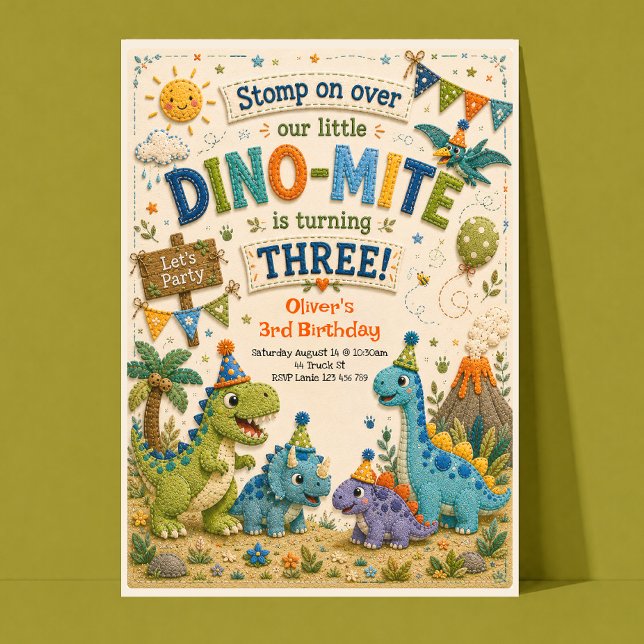 3rd Birthday Dinosaur Invitation (Creator Uploaded)