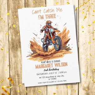 3rd Birthday Dirt Bike Boy Editable Invitation