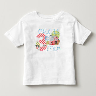3rd Birthday Farm Barnyard Animal Birthday Toddler T-Shirt