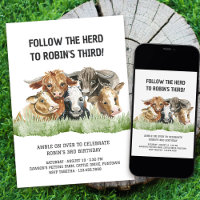 3rd Birthday Farm Theme Follow the Herd