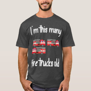 3rd Birthday Firefighter I'm 3 Years - Three Fire T-Shirt