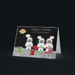3rd Birthday For Grandson Greeting Cards<br><div class="desc">Wish your grandson a Happy 3rd Birthday with a card featuring three adorable racoon astronauts who have just landed on the moon. Some elements by La galerie de Jackie/Scrappin Doodles/J. Rett Graphics</div>