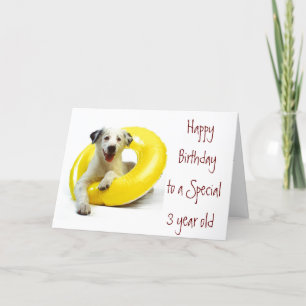 "3rd" BIRTHDAY" FULL OF FUN AND KISSES, TOO! Card