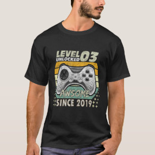 3rd Birthday Gaming Level 3 Unlocked Awesome Since T-Shirt