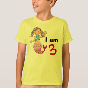 3rd birthday gift for a girl, cute mermaid T-Shirt