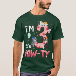 3rd Birthday Girl Cat Kitten 3 Years Old Bday Par T-Shirt
