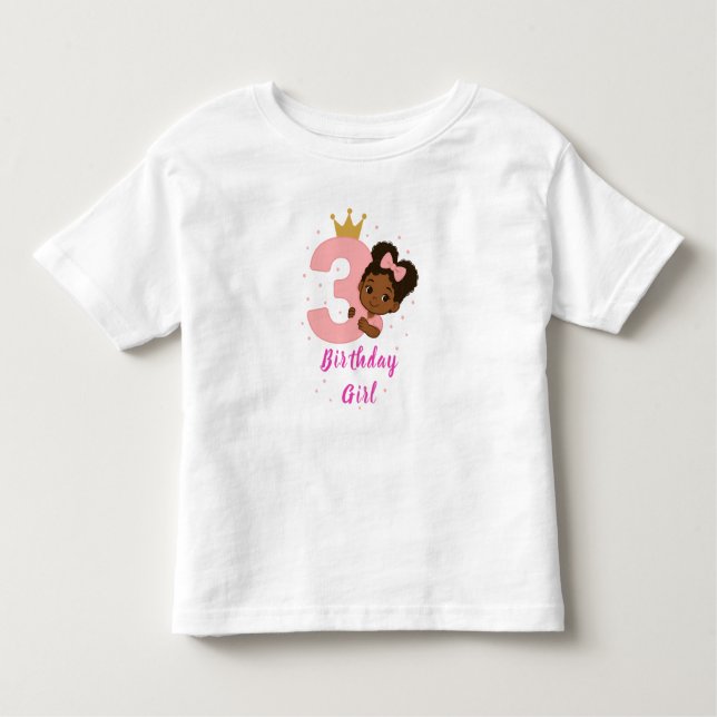 3rd Birthday Girl Shirt with Sweet Toddler (Front)