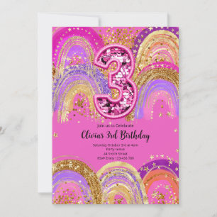 3rd Birthday Girls Invitation