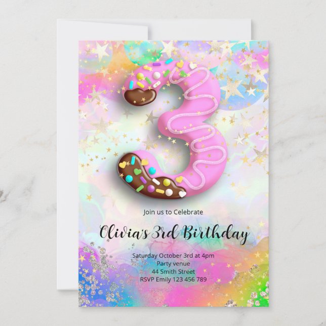 3rd Birthday Girls Invitation (Front)