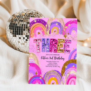 3rd Birthday Girls Party Invitation