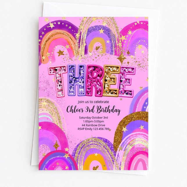 3rd Birthday Girls Party Invitation (Creator Uploaded)
