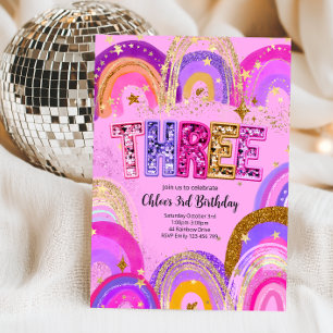 3rd Birthday Girls Party Invitation