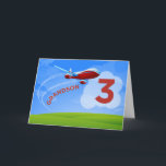 3rd Birthday, Grandson, Red Aeroplane Card<br><div class="desc">Zoom in for birthday greetings for your grandson on his 3rd birthday! He will love this special card that says grandson on the front.</div>