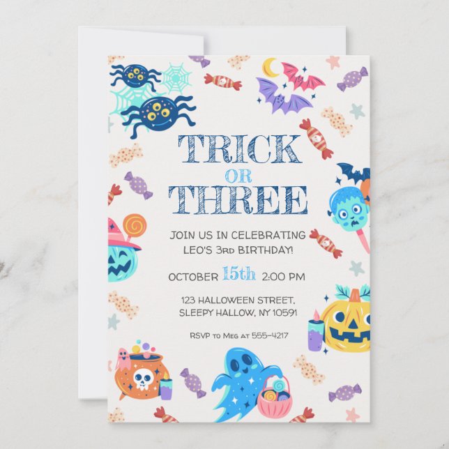 3rd Birthday Halloween Party Invitation (Front)