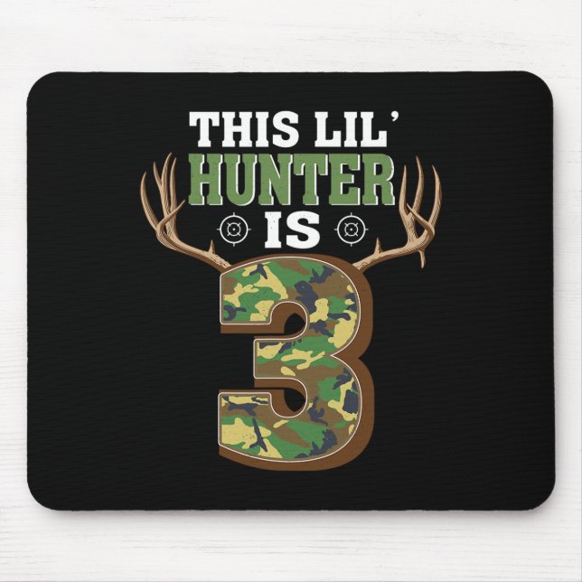 3rd Birthday Hunting Deer 3 Year Old Hunter 1  Mouse Pad (Front)