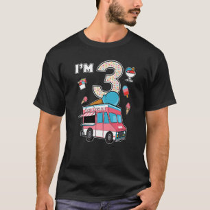 3rd Birthday Ice Cream Truck Crew I'm 3 Party Ice  T-Shirt