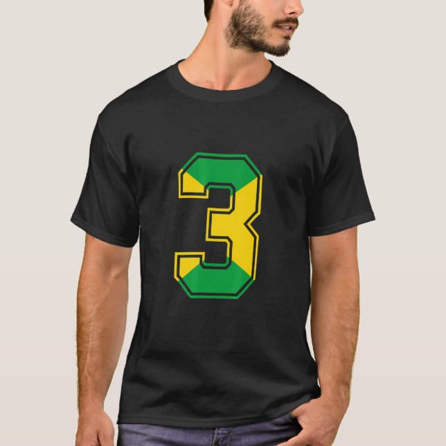 3rd Birthday Jamaican 3 Years Old Number 3 Jamaica T-Shirt (Front)