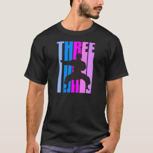 3rd Birthday Karate Retro 3 Today Kids Girls Marti T-Shirt