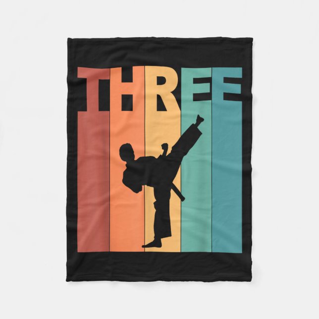 3rd Birthday Karate Taekwondo Theme 3 Year Old Fleece Blanket (Front)