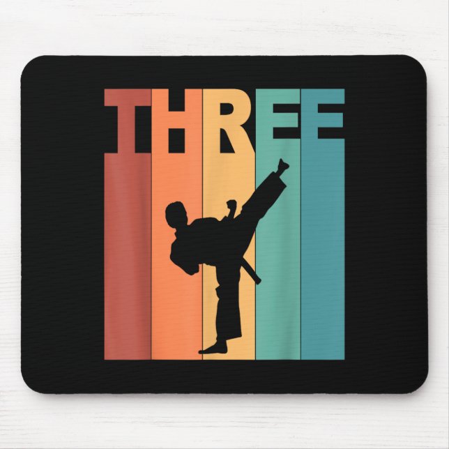 3rd Birthday Karate Taekwondo Theme 3 Year Old Mouse Pad (Front)