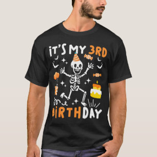 3rd birthday kids funny skeleton 3rd boo day T-Shirt