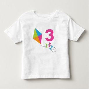 3rd Birthday Kite Design Gift Toddler T-Shirt